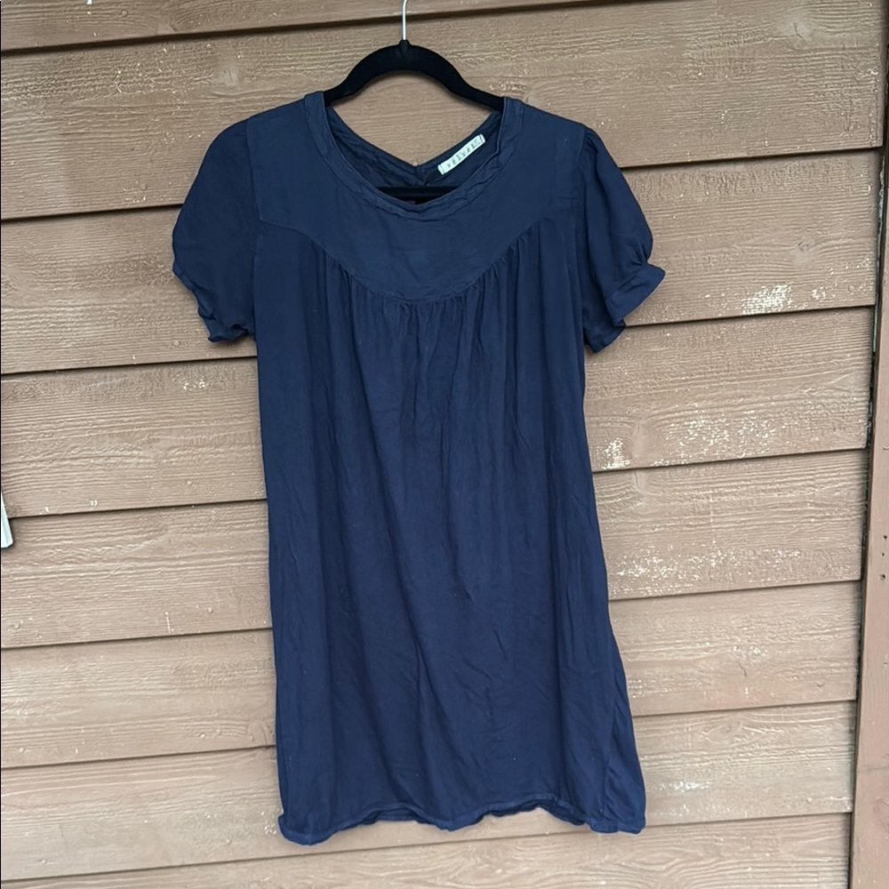 Velvet navy blue cotton dress size medium